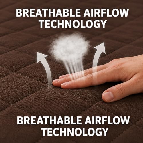 Image of RESTIFY 100% Waterproof Quilted Queen Size Mattress Protector 72x60 Inch 6x5 Ft Fits Upto 10 Inch Mattress | Premium Cotton Breathable Bed Protector | Mattress Cover for Double Bed |Brown