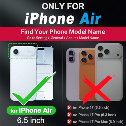 Image of SHIELDON Genuine Leather Case for iPhone Air 6.5 inch 2025, Nappa Black
