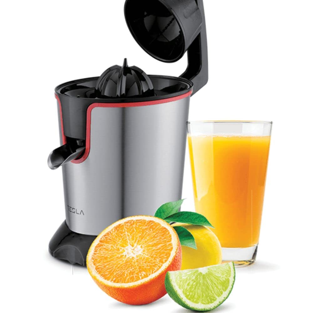 Tesla Exprimidor de Cítricos CJ301BX, 300W, Capacidad 650ml, Filtro de Pulpa, Fácil Limpieza, Negro