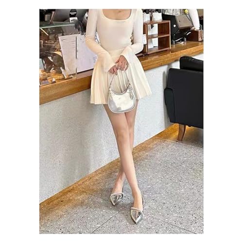 Women's Pointed Toe Silver Ballet Flats Fashion Rhinestones Slip-On Flats Comfortable Casual Dress Flat Shoes4