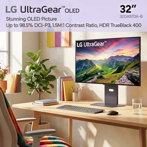Image of LG Ultragear 32GX870A-B 32 inch Dual-Mode Gaming Monitor Bundle (2-Pack) | 4K UHD (3840x2160) 240Hz / FHD 480Hz, OLED Display, 0.03ms, G-SYNC, FreeSync Premium Pro, HDMI & DisplayPort + Cable Ties + More