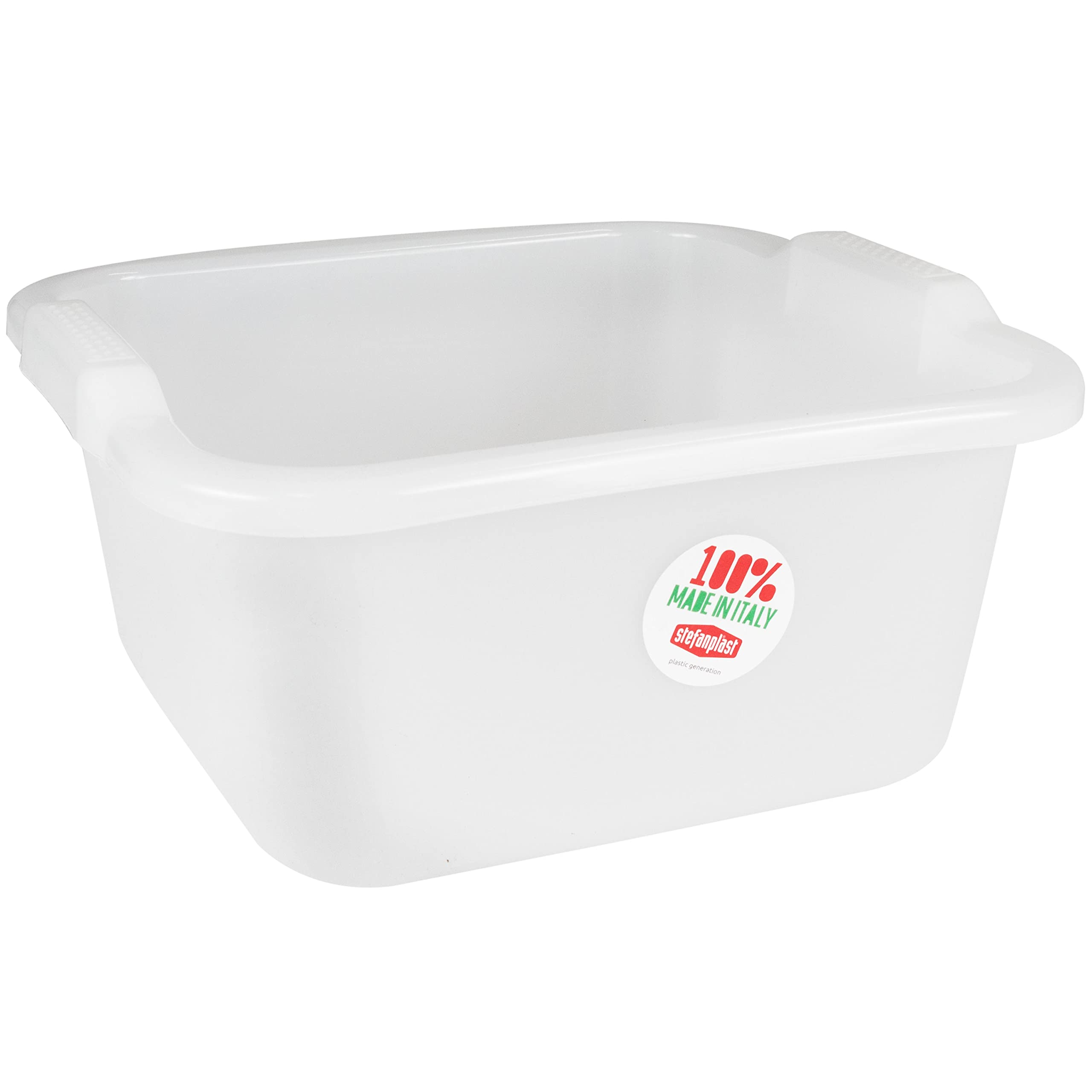 Schüssel 16 Liter quadratisch 38x37x18 cm weiß LDPE-Kunststoff lebensmittelecht Universal Haushaltsschüssel nestbar