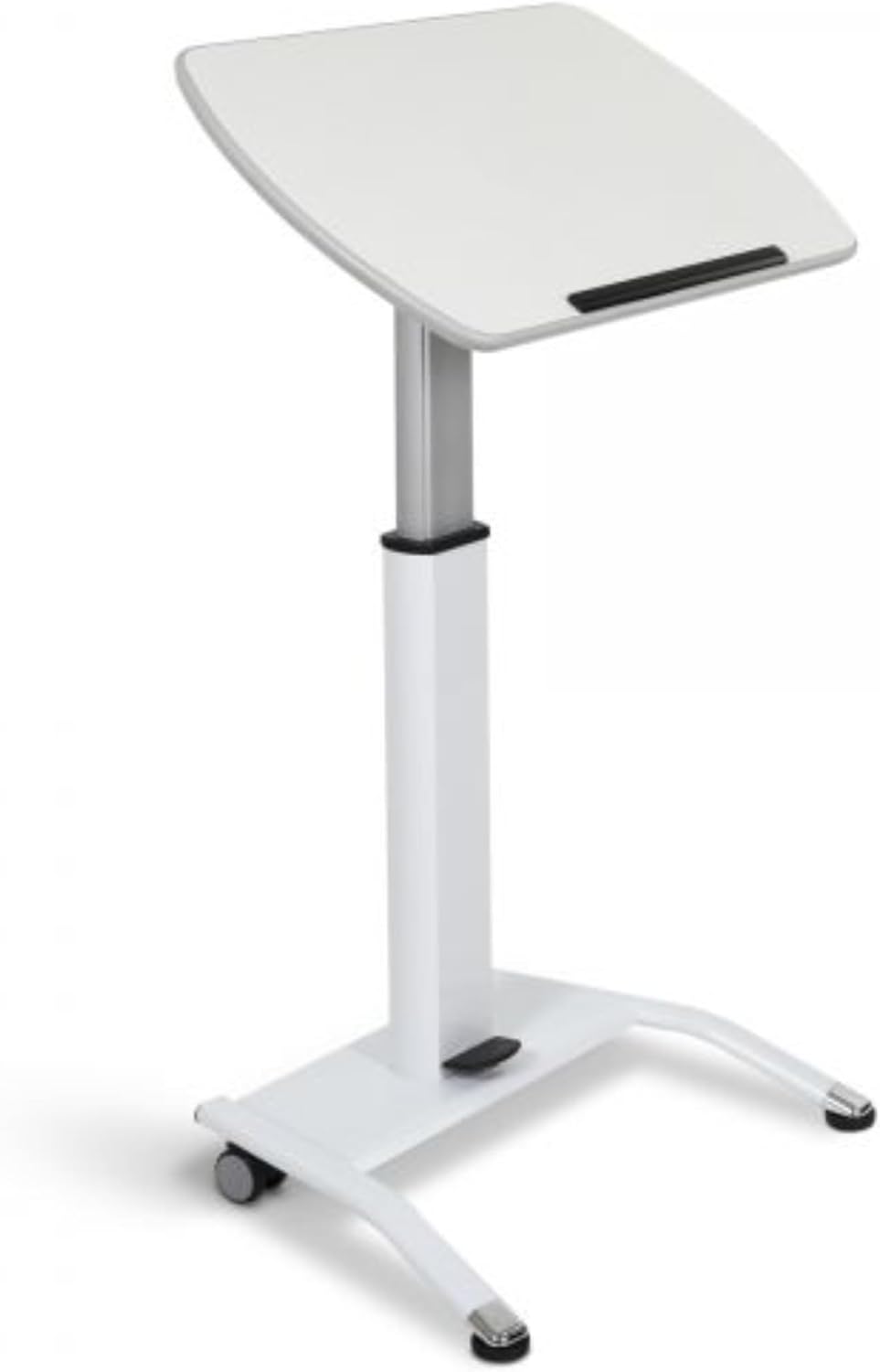 FSE 373-LX-PNADJ-WH Pneumatic Adjustable-Height Lectern/Mobile Standing Desk - White