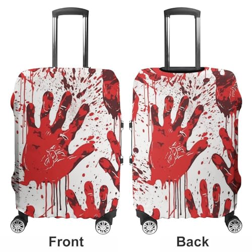 Bloody Handprints Luggage Cover, Washable Elastic Suitcase Cover Protector Fit 18-32 Inch Luggage3