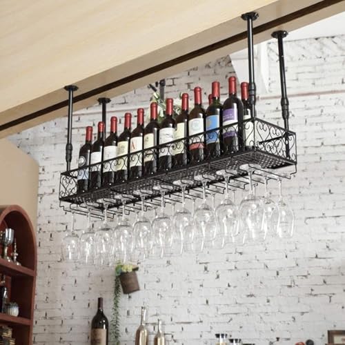 Étagère à vin murale pour cuisine et salon, décoration fer forgé - 6