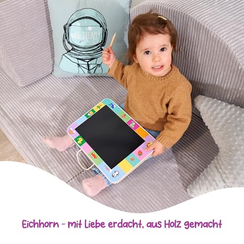 Eichhorn – LCD Zeichentafel mit einer Zeichenfläche von 22,5x16 cm, inkl. Zeichenstift, lasse deiner Kreativität freien Lauf, Batterien im Lieferumfang enthalten, aus Birken und Sperrholz, ab 3 Jahren