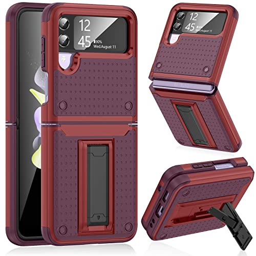 Asuwish Funda de teléfono para Samsung Galaxy Z Flip 3/4 5G 2021 y accesorios resistentes para celulares híbridos de doble capa ZFlip3 ZFlip4 Z3 Z4 Flip3 Flip4 3Z 4Z Flip3case Flip4case Mujeres