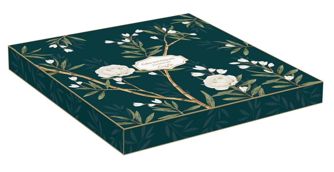 COFFRET PLAT A TARTE Ø 32CM AVEC PELLE EN PORCELAINE ROYAL PEONIES
