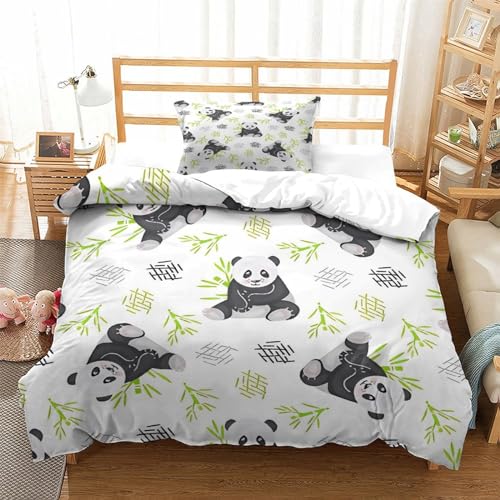 Housse de couette panda抗皱免烫单人被套 microfibre douce parure de lit facile à laver 135x200cm