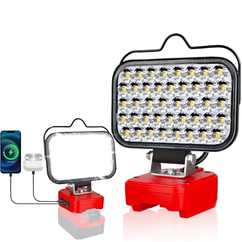 Image of Work Light for Craftsman V20 Battery,84W 8000LM Portable Cordless Floodlight with USB&Type C Fast Charging Port for Craftsman Tools,LED Spotlight for Camping,Fishing,Workshop
