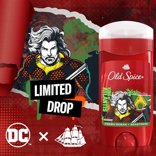 Image of Old Spice Aluminum Free Deodorant for Men, 24 /7 Freshness, Long Lasting Protection, Smell Like a Hero, Aquaman, Fresh Ocean and Seastorm Scent, 3 Ounce (Pack of 12)