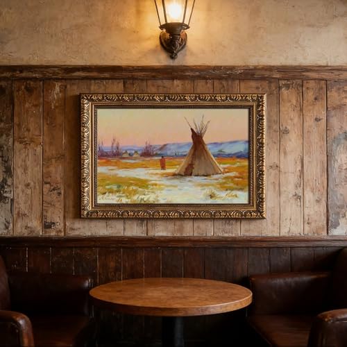 Impression sur toile Yellowstone décoration murale de style rétro avec cadre suspendu - 4