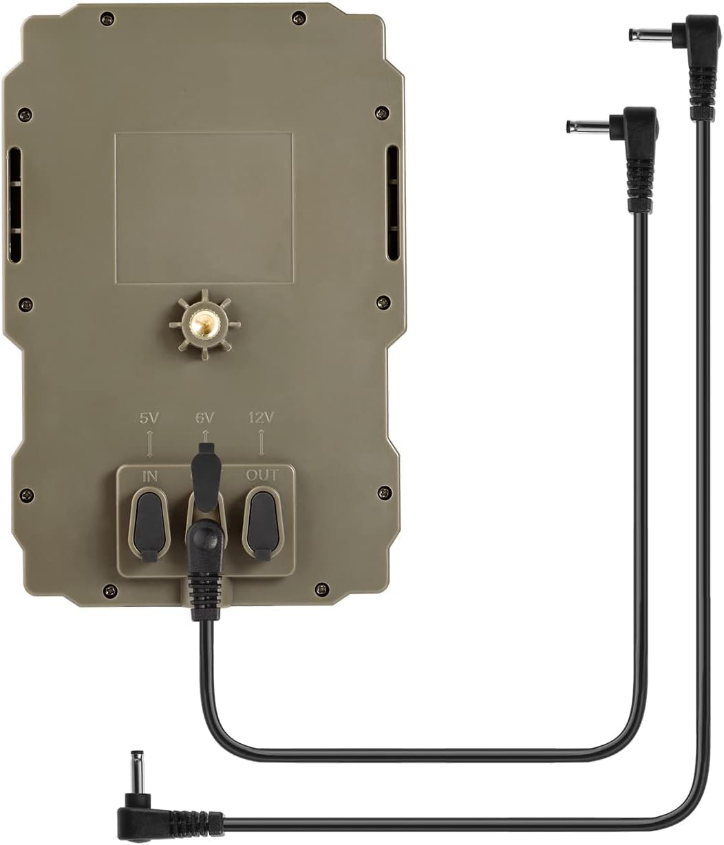 Solarpanel für Wildkamera DC 6V-12V 3000mAh Wiederaufladbarer Akku, Jagdzubehör für Wildtierkamera, für Nachtsichtkamera von 6V-12V Ausgangsanschluss 1,35 mm x 3,5 mm