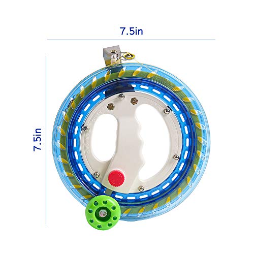 USATDD Kite Reel Winder Line Winding Reel Grip Wheel Handle with 656 ft Durable String and Lock Function Lockable Professional Outdoor Kite Accessories