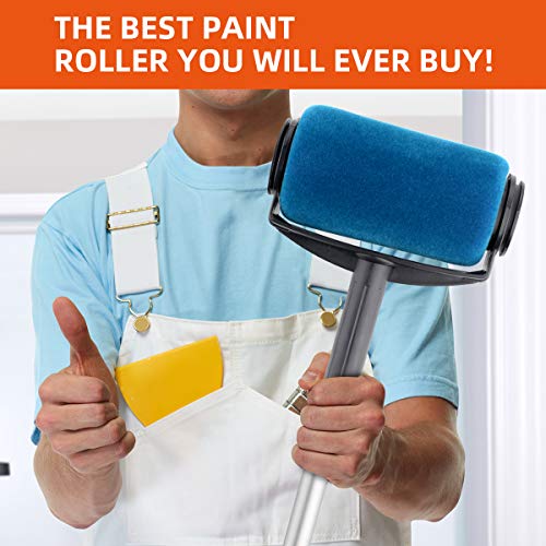 Paint Roller Kit,KUPOO Pro Edger DIY Brush Handle Room Wall Painting Runner Roller Tool Home Wall Decorative-9 Pcs (Upgrade Version)
