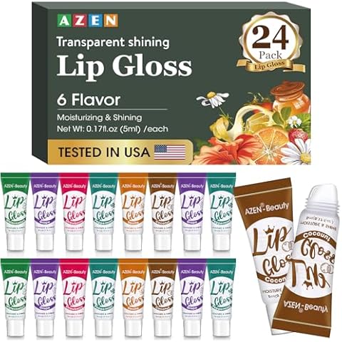 AZEN 24 Pack Clear Lip Gloss Set Cover