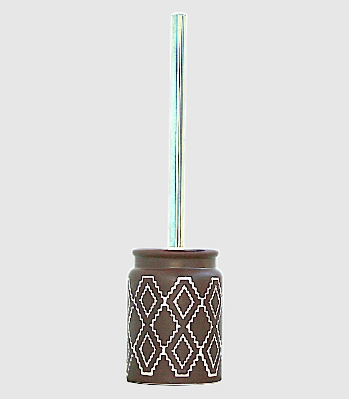 Escobillero WC cerámica marrón con Tapa, Juego para baño Cerámica, Escobillas de Baño, Cepillo WC Flexible y Suave para Limpieza Profunda.