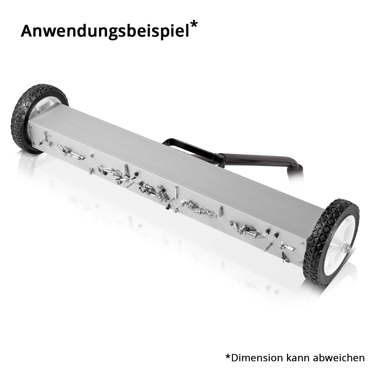 STAHLWERK Barredora magnética MBK-24 ST con 610 mm de ancho y 17,5 kg de capacidad, escoba magnética/recogedora de virutas para virutas de metal, tornillos, clavos y otras piezas pequeñas magnéticas