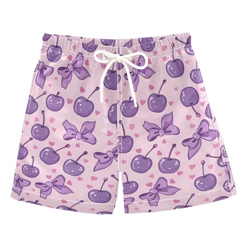 ALAZA Cherry Bow Boys' Swim Trunks Beach Shorts Quick Dry Swimsuit 2T