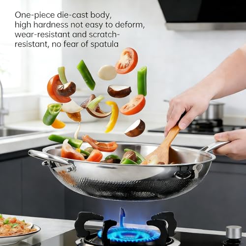 Wok de titanio con tapa, acero inoxidable, 12.59 in miniatura 3