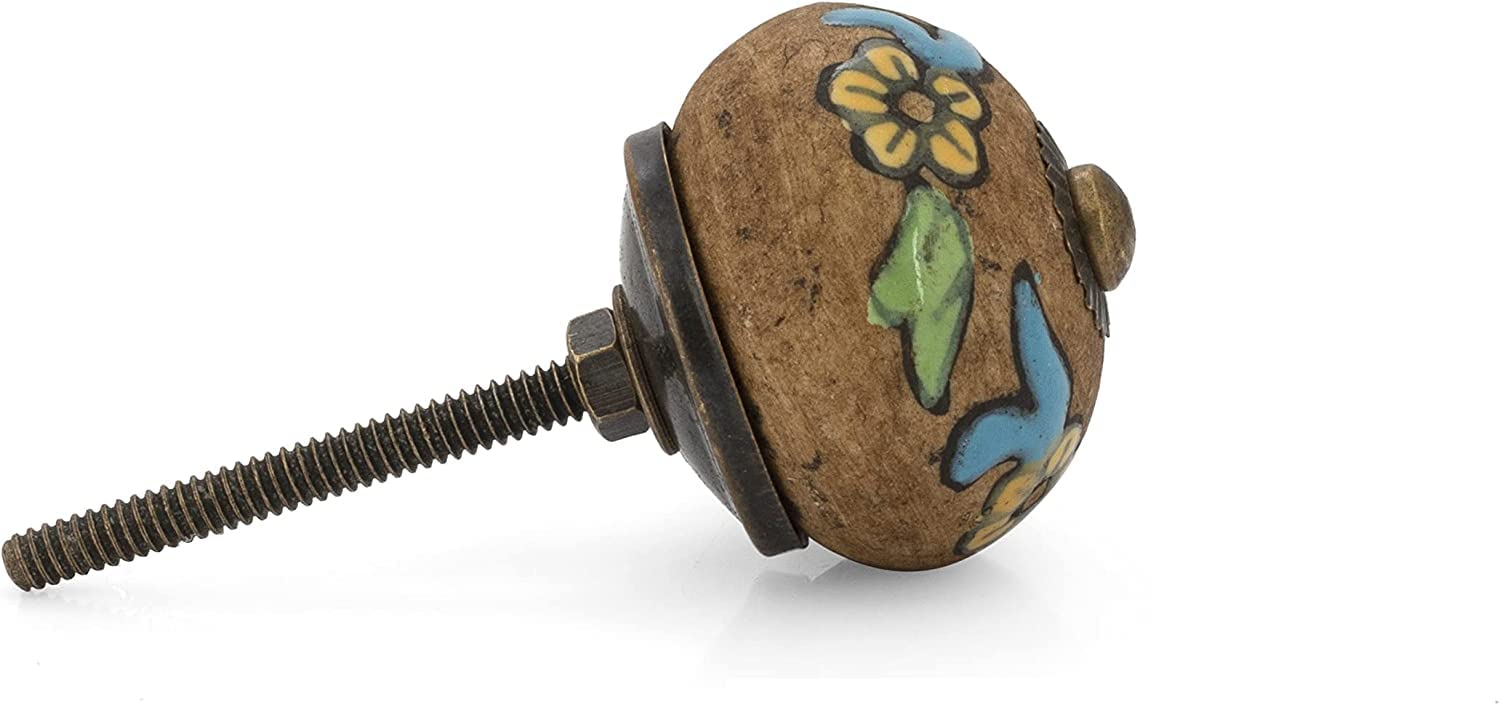 Craft Trade Marrone Pomelli Delle Porte Pomello per Porta Dell'armadio Boho Ceramica Antica Tira le Hardware Manopole per Mobili da Cucina e Mobili- Set da 30
