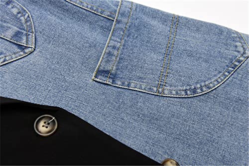 Vintage Denim Patchwork Suit Coat Female Long Sleeve Irregular Design Loose Fashion Women Blazer4