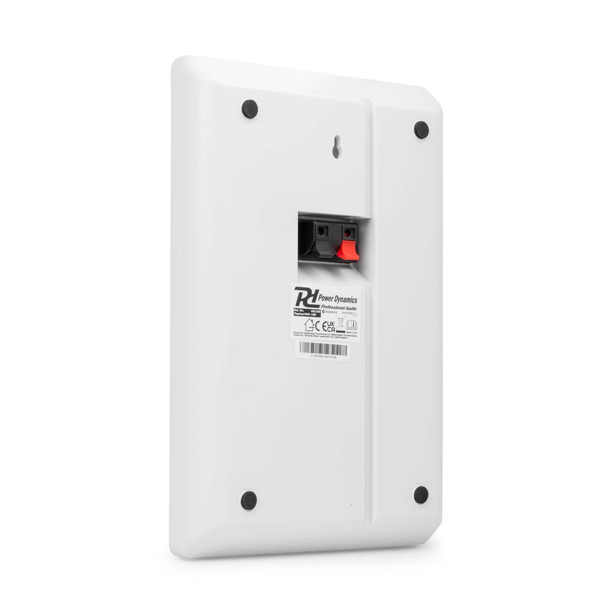 Power Dynamics PD WSF30W - Altavoces Planos de Pared de 5.25 Pulgadas, 100 V, Sistema de Altavoces Delgados en la Pared para Sistemas de Audio Comercial/PA, Blanco, Juego de Altavoces ABS, diseño de