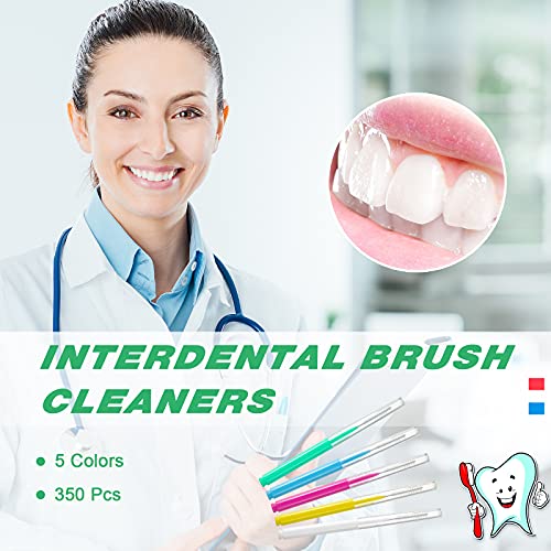 350 Interdental Dental Floss Soft Floss Picks Interdental Toothpicks Refill Dental Tool Interdental Brush Cleaner Flossers Flossing Tooth Picks Flossers Dental Cleaning Tool For Adult (Vivid Colors) #TOP1