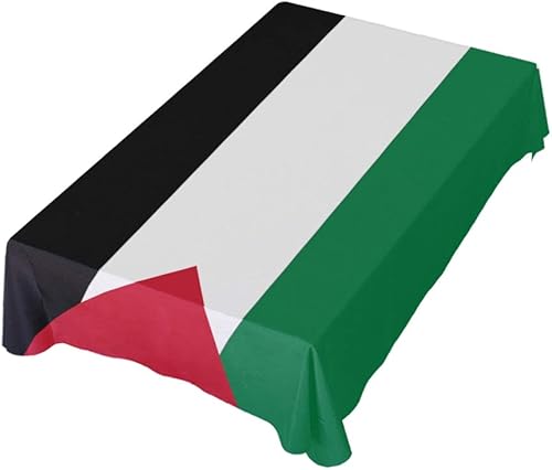 Miniatura 1 de Mantel rectangular de poliéster con estampado de bandera de Palestina para interiores y exteriores, mantel rectangular para mesa de cocina, 60 x 84