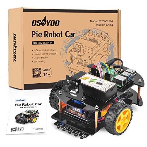 OSOYOO Robotic Car for Raspberry Pi 4 Learning STEM Educational DIY Smart Kit for Science Fair Teens and Adults with Ultrasonic Obstacle, WiFi IOT Control, Web CSI Camera (RPi Board Not Included) Cover