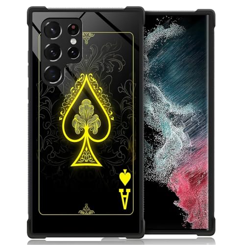CARLOCA Case for Samsung Galaxy S23 Ultra,Playing Card Ace 2 Design Shockproof with 4-Sided Airbag, Anti-Scratch & Anti-Slip TPU Cover - Protective Phone Case for Men Women