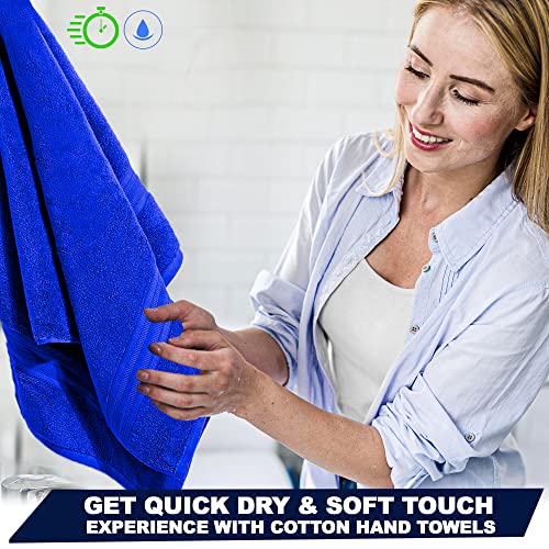 Towelogy® Premium Large Hand Towels Set 100% Combed Ring Spun Cotton Quick Dry & Super Absorbent Hotel Quality Multipurpose for Bathroom Spa Gym & Travel Size 50x85cm (Navy Sapphire - Image 3