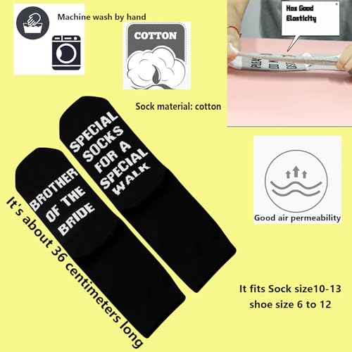 TSOTMO 2 Pairs Brother of The Bride Socks Special Socks for a Special Walk Wedding Party Gift Brother Gift from Bride 5