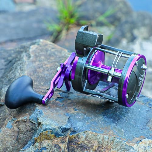 Image of Sougayilang Level Wind Trolling Reel - Line Ecounter Baitcasting Fishing Reel,3.8:1 Gear Ratio, Corrosion-Resistant - for Saltwater /Freshwater Bass Catfish-Right