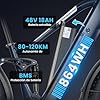 Bicicleta Eléctrica Rattan Pathfinder Pro para Adultos, 26” 4.0 Fat Tire, 48V 18Ah 864Wh, hasta 120 km de Autonomía, Suspensión y Frenos Hidráulicos, 7 Velocidades (Step Over, Azul-01) #5