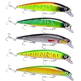 5 Pièces Leurres de Pêche Brochet, Leurre Peche Carnassier 14cm Leurre Brochet 3D 18.3g Swimbaits Réalistes pour Bar Truite Perche Marigane Brochet Sandre Toutes Sortes de Poissons Fishing Jigs