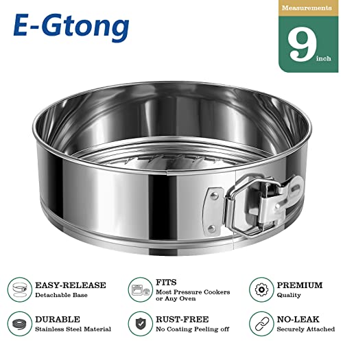 E-Gtong 9 Inch Springform Cake Pan, Stainless Steel Springform Pans, Leakproof & Nonstick Cheesecake Pan With Removable Bottom, Round Spring Form Cake Pan For Baking #TOP2