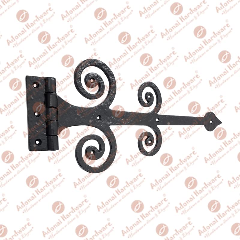 Adonai Hardware Adami Black Antique Iron T-Hinge- Supplied as 2 Pieces per Pack