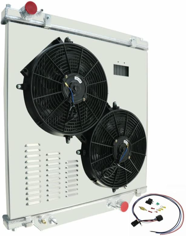 4 Row Aluminum Radiator For 2003-2007 Ford F-250 Super Duty/F-350 Super Duty/F-450 Super Duty Excursion 6.0L V8 DIESEL + Shroud + Fan + Relay