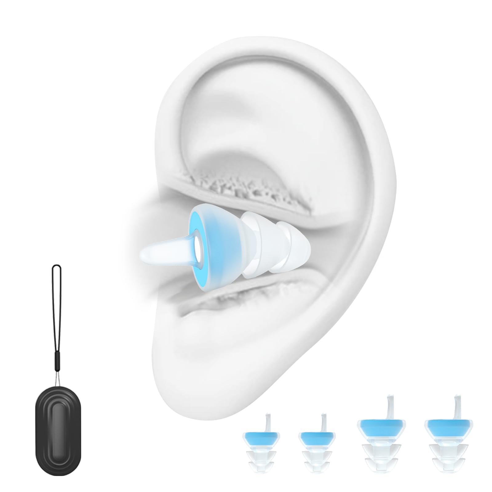 Reusable High Fidelity Ear Plugs, 2 Pairs Comfortable Silicone Ear Plugs for Concerts, Festivals, Sleeping, Noise Sensitivity