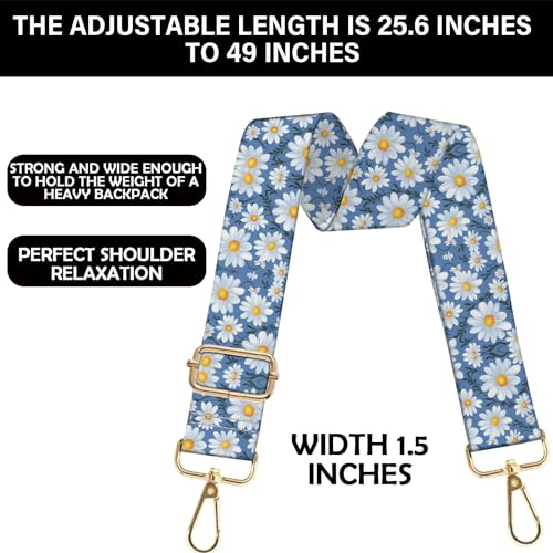 Image of Purse Strap Crossbody Shoulder Canvas Straps 1.5 inch Wide Replacement Adjustable Aesthetic Cute for Women Girls Bag