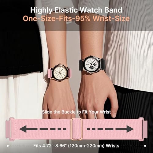 Image of Fullmosa 4-Pack 20mm Water-Resistant Nylon Watch Straps | Compatible with Amazfit Bip U, Amazfit GTR /GTS, Samsung Galaxy Watch 7 /6 /5 /4, Garmin Venu and Other 20mm for Men Women