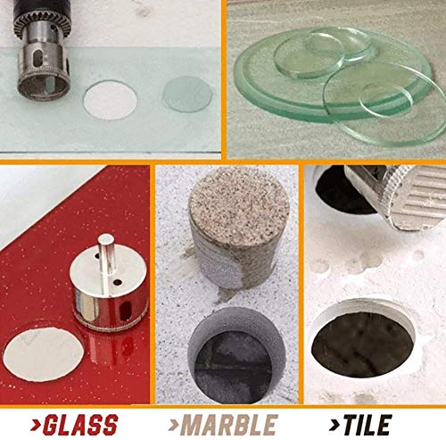 Broca de diamante BOLLAER para mármol, vidrio y cerámica (set de 15 piezas), diámetros de 6 a 50 mm, acero al carbono miniatura 6