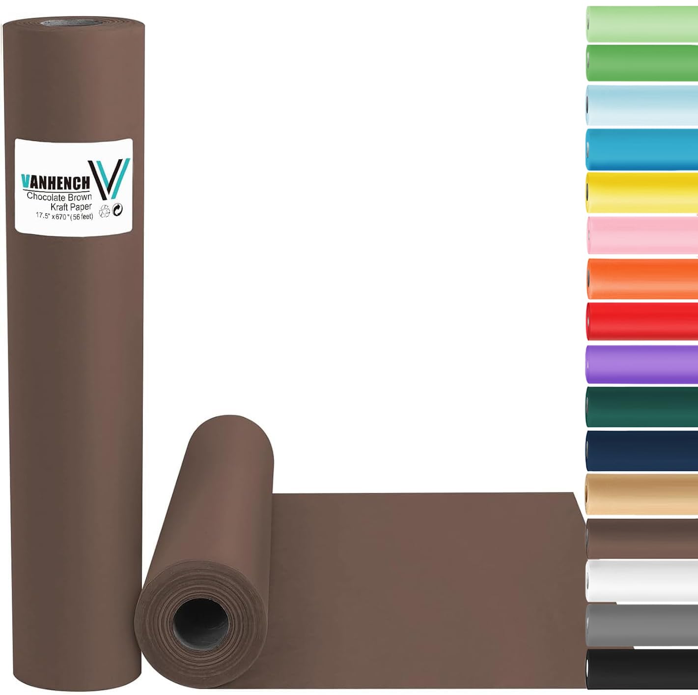 Chocolate Brown Wrapping Paper 17.5"×963" (80/1/4FT), Art Craft Paper, Christmas Wrapping Paper, Kraft Paper Roll for Men Boys, Gift Wrapping Bouquet Flower Paper, Bulletin Board Paper 80GSM 55LB