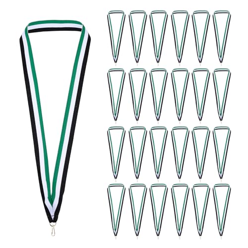 Rubans de médaille en polyester PATIKIL noirs et verts avec clip, pack de 50 pour compétitions