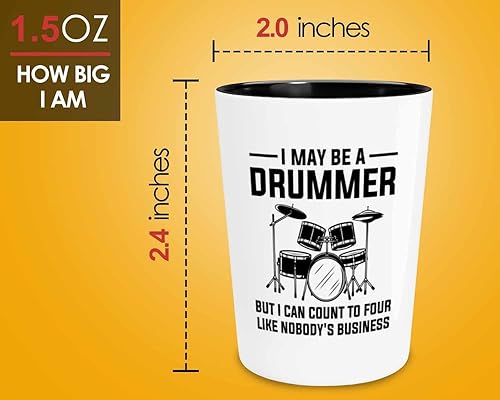 Miniatura 22 de Vaso de chupito para batería de 1.5 oz – I'm not lazy – músico percusionistas guitarra, compositor de tambores No soy perezoso,Los bateristas no,Los