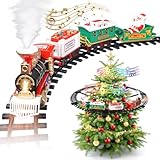 Christmas Train Set 2 in 1 Hanging Around The Tree Train Toys for Toddlers with Luxury Track & Sound and Smoke,Train Toy Set Around & Under The Christmas Tree, Best Indoor Christmas Decoration