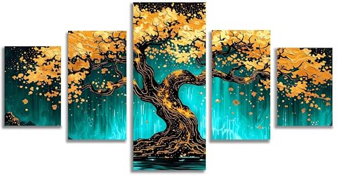 Broderie Diamant Kit Complet Arbre Doré Mefooge diamond painting de prestige 5D