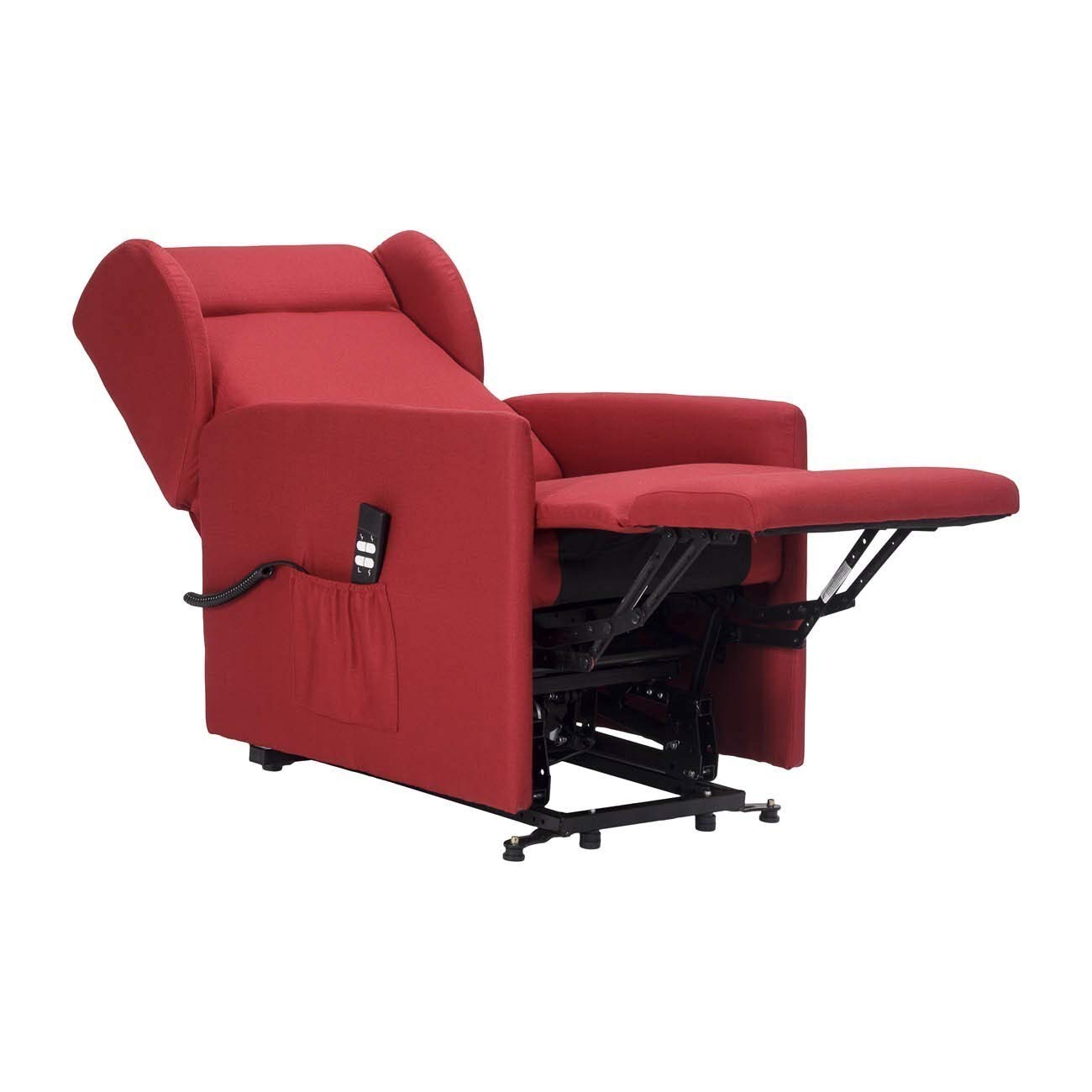 POLTRONE ITALIA Angela 2 Moteurs Fauteuil releveur Relax Dispositif Médical système de Roue Doux siège à Micro-Ressorts résistant aux Taches fauteuils inclinables Bleu Denim