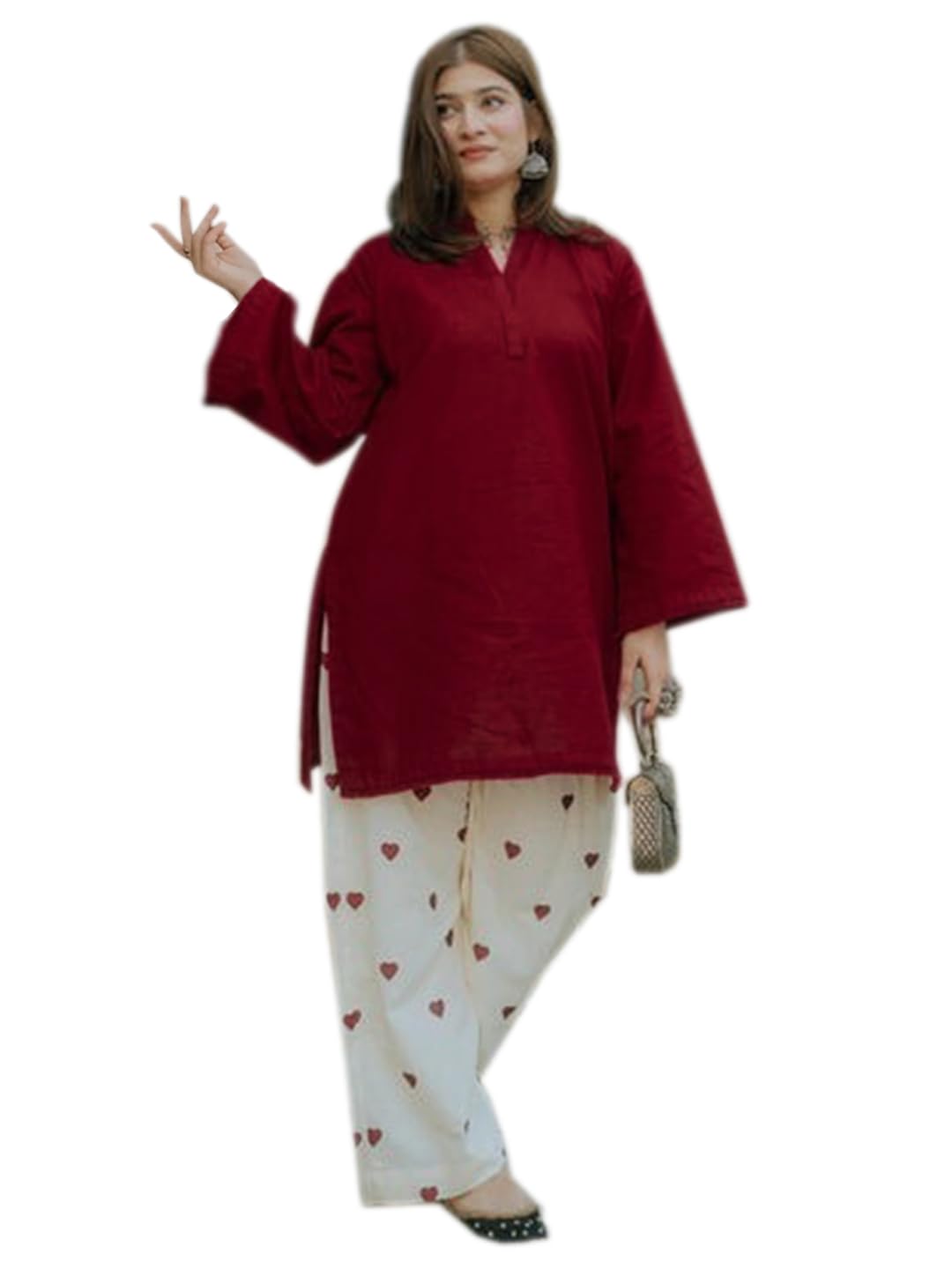 anni designer Farshi Salwar Suit Set for Women Viscose Solid | Co-ords Set for Woman | Kurta Palazzo 2 Piece Outfit | Mandarin Neck Full Sleeve Regular Fit Ethnic Dress Stylish Womens-picture-21